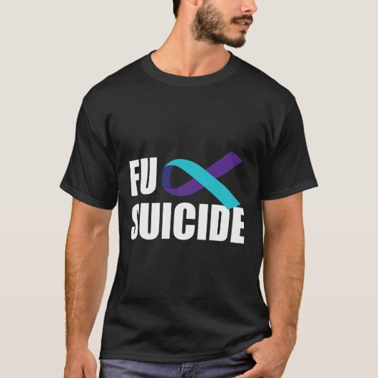 自殺認識度リボン自殺予防 Tシャツ (正面)