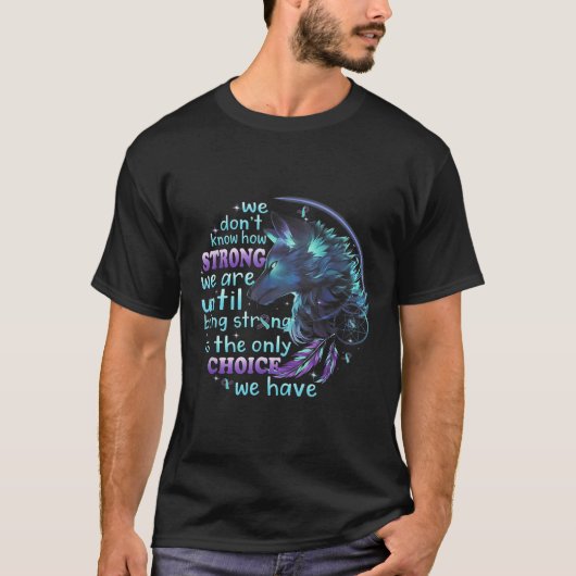 自殺認識度先住民アメリカンウルフウォリアー Tシャツ (正面)