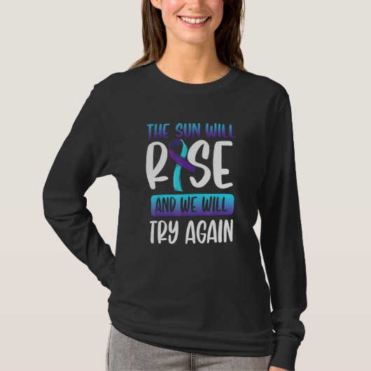 自殺認識度太陽が上昇する我々はAgを試みる Tシャツ (正面)