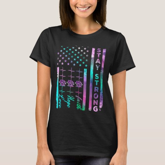 自殺認識度強い米国アメリカンの苦悩を維持 Tシャツ (正面)