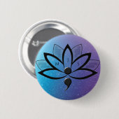 自殺認識度花セミコロンイニシャル 缶バッジ (正面&裏面)