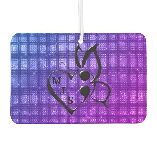 自殺認識度蝶セミコロンハート カーエアーフレッシュナー (正面)