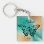 自殺認識度蝶セミコロン名イニシャル キーホルダー (正面)