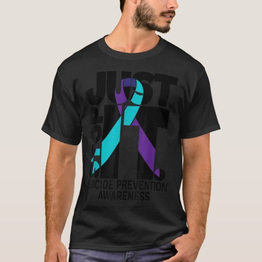 自殺認識度防止ブラック文字 Tシャツ (正面)