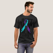 自殺認識度防止ブラック文字 Tシャツ (正面フル)