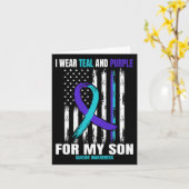 自殺認識度防止息子の女性男性アメリカ カード (黄色い花)