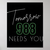 自殺認識度988 – 自殺防止 ポスター (正面)