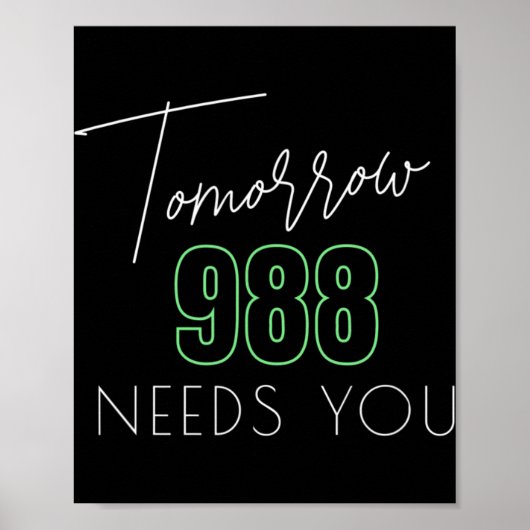 自殺認識度988 – 自殺防止 ポスター (正面)