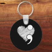 自殺認識度 – 自殺防止ハートセミック キーホルダー (正面)