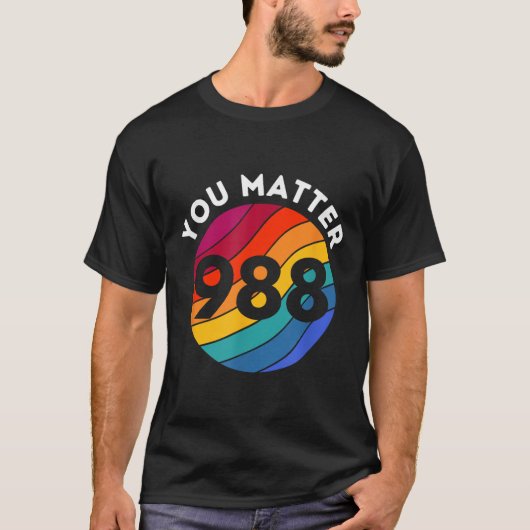 自殺認識度- 988シャツ – 自殺防止 Tシャツ (正面)