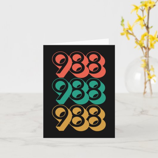 自殺認識度- 988 – 自殺防止988 カード (黄色い花)