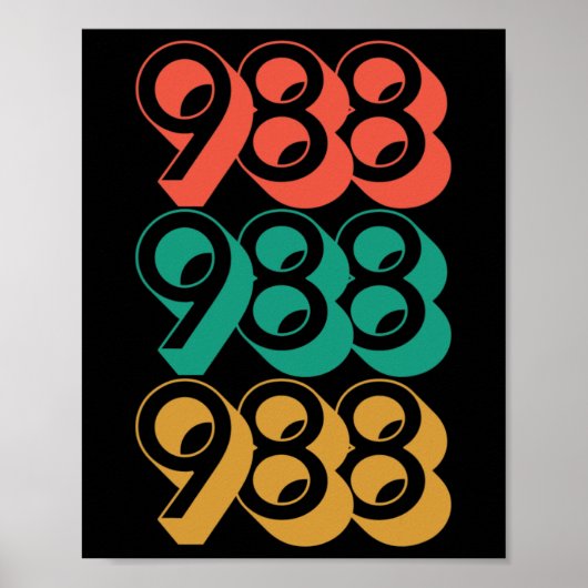 自殺認識度- 988 – 自殺防止988 ポスター (正面)