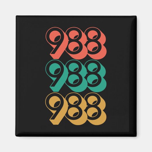 自殺認識度- 988 – 自殺防止988 マグネット (正面)