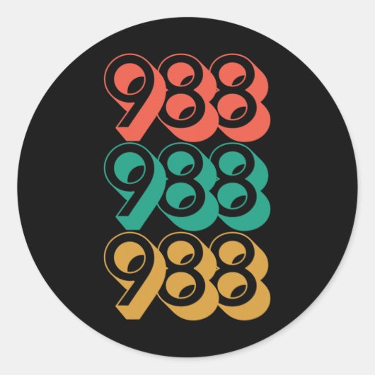 自殺認識度- 988 – 自殺防止988 ラウンドシール (正面)