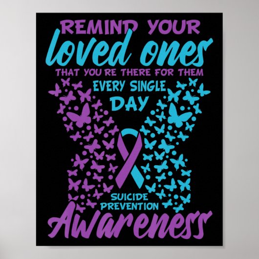 自殺防止と認識度自爆リボンTe ポスター (正面)