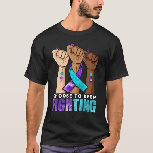 自殺防止に保戦うことを選ぶ Tシャツ (正面)