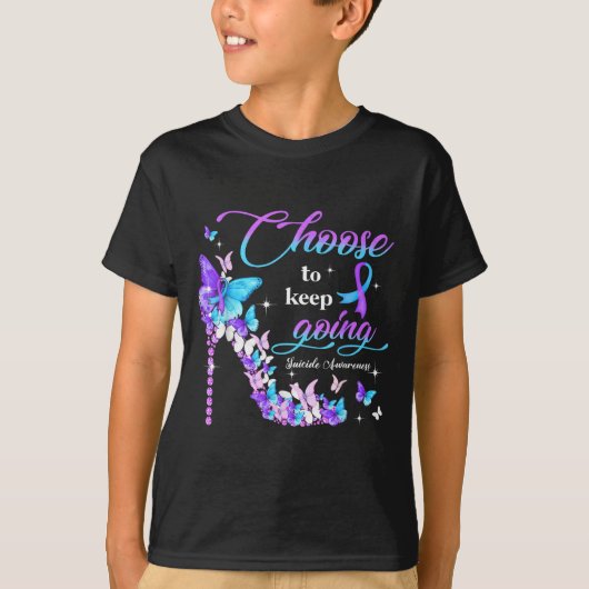 自殺防止の意思 ハイヒール Tシャツ (正面)