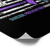 自殺防止アメリカ国旗の自殺認識度 ポスター (角)