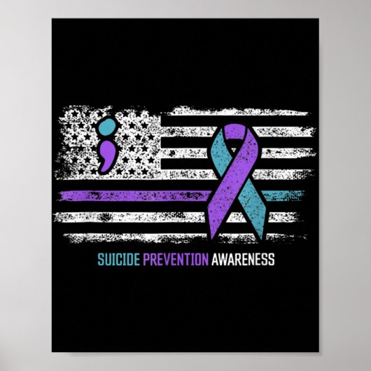 自殺防止アメリカ国旗の自殺認識度 ポスター (正面)