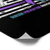 自殺防止アメリカ国旗の自殺認識度 ポスター (角)