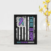 自殺防止アメリカ国旗Hope自殺戦争 カード (黄色い花)