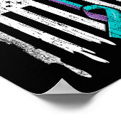 自殺防止シャツUsa国旗のリボン自殺S ポスター (角)