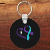 自殺防止ハートセミコロン精神衛生A キーホルダー (正面)