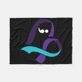 自殺防止ハートセミコロン精神衛生A フリースブランケット (正面(横))