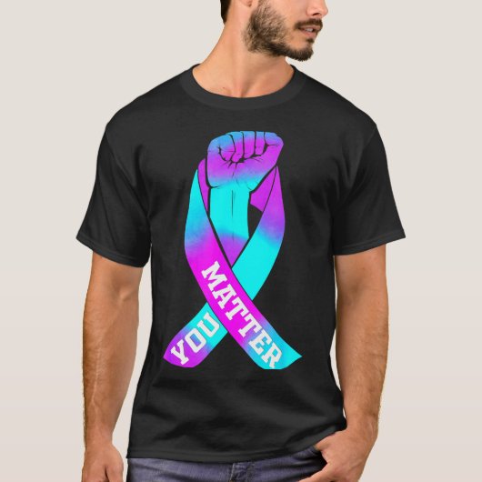 自殺防止リボン Tシャツ (正面)