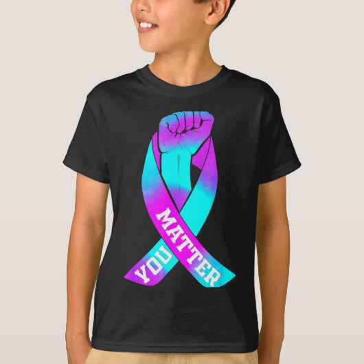 自殺防止リボン Tシャツ (正面)