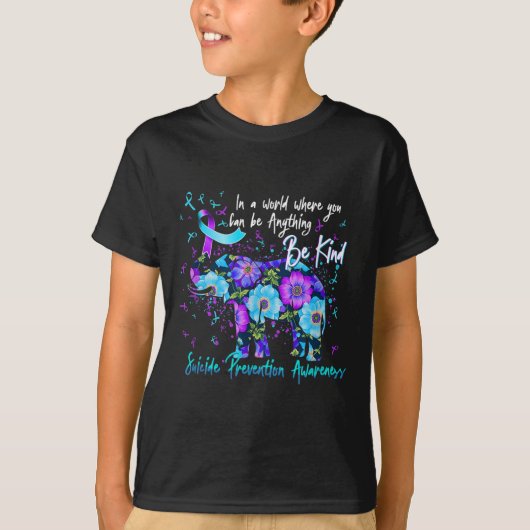 自殺防止啓発ヒマワリの象で Tシャツ (正面)