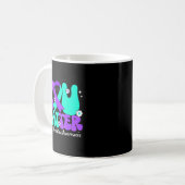 自殺防止啓発 ティール+パープル リボン コーヒーマグカップ (正面左)