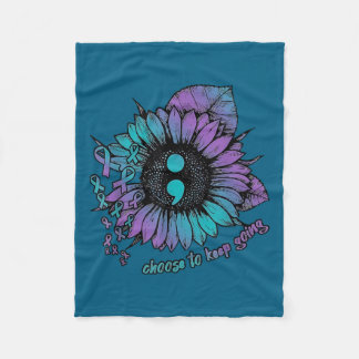 自殺防止啓発Tシャツ 生き続けよう  フリースブランケット