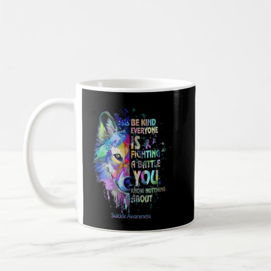 自殺防止意識 優しくしよう 誰もが闘っている コーヒーマグカップ (左)