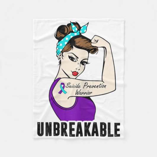 自殺防止戦士の破れない完璧なstr フリースブランケット (正面)