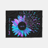 自殺防止認識度が行保く フリースブランケット (正面(横))