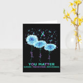 自殺防止認識度ひまわりリボン カード (黄色い花)