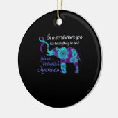 自殺防止認識度ひまわり象 セラミックオーナメント (左)