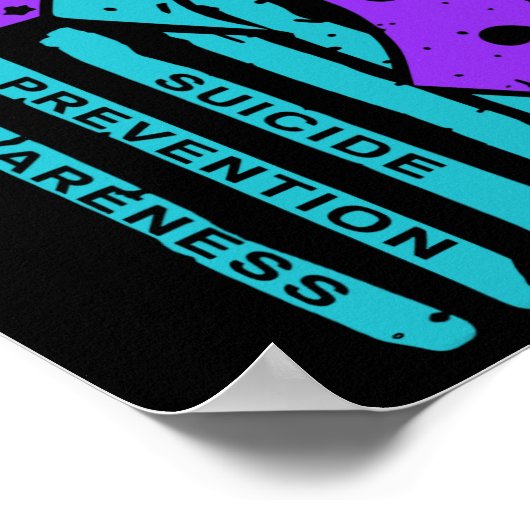 自殺防止認識度アメリカ国旗の半製品 ポスター (角)