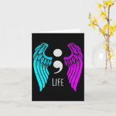 自殺防止認識度ウイングエンジェルセミコロン カード (黄色い花)