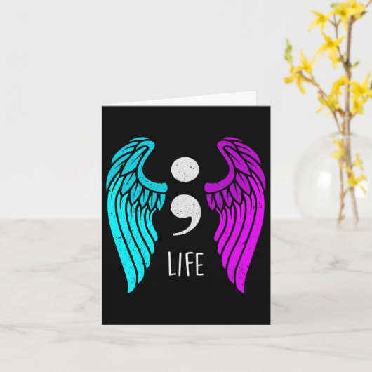 自殺防止認識度ウイングエンジェルセミコロン カード (黄色い花)