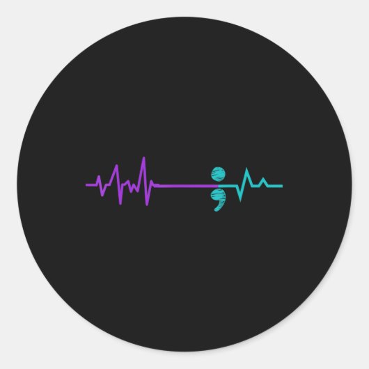 自殺防止認識度セミコロン滞在 ラウンドシール (正面)