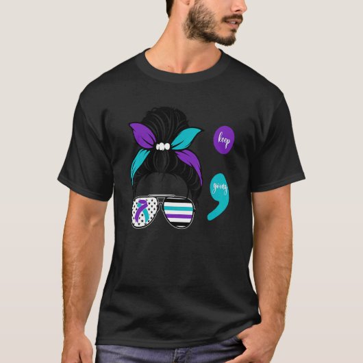 自殺防止認識度セミコ保ロー継続 Tシャツ (正面)