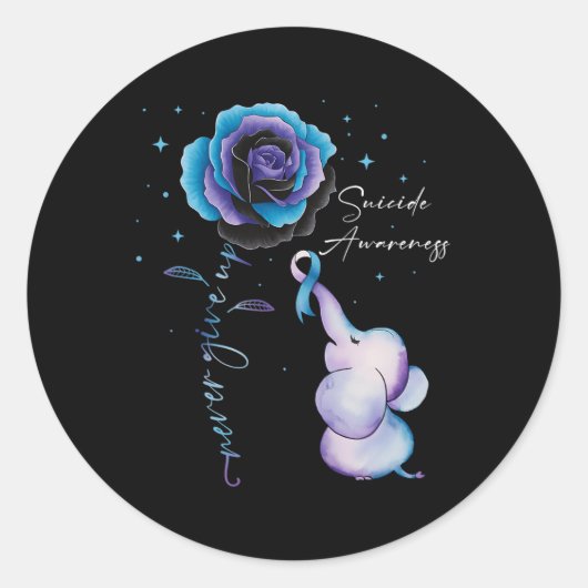 自殺防止認識度ゾウひまわりTe ラウンドシール (正面)
