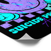 自殺防止認識度ティール(緑がかった色)とパープルR ポスター (角)