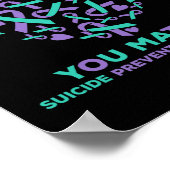 自殺防止認識度ハートリボンyouマット ポスター (角)