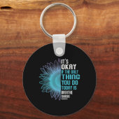 自殺防止認識度パープル及びティール（緑がかった色） キーホルダー (正面)