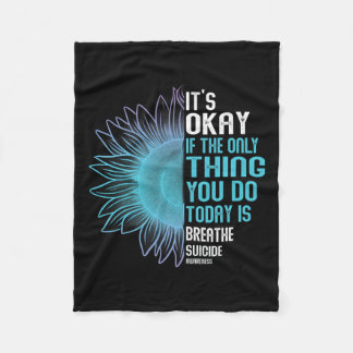 自殺防止認識度パープル及びティール（緑がかった色） フリースブランケット