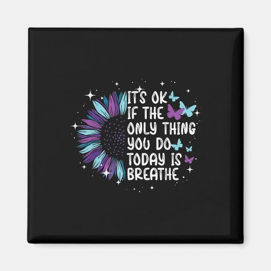 自殺防止認識度パープル及びティール（緑がかった色） マグネット (正面)