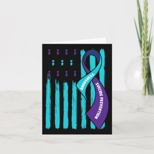 自殺防止認識度パープル及びS用ティール（緑がかった色） カード (正面)